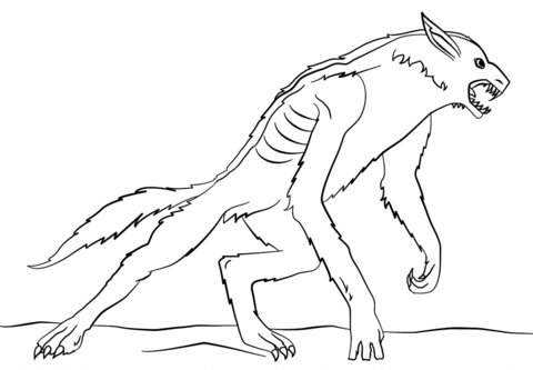 Evil Werewolf Coloring Page